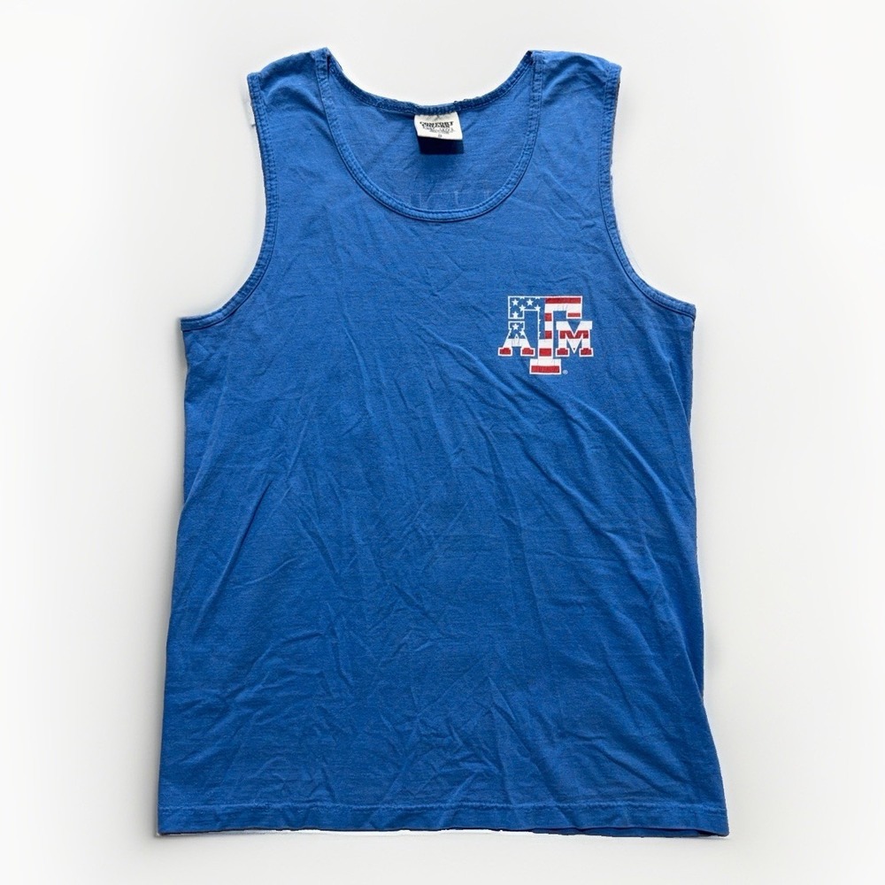 Vintage A&M Aggie Comfort Colors Muscle Tank S American By Birth USA Sleeveless